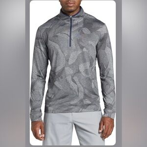 WALTER HAGEN MEN'S L PERFECT 11 LIGHTWEIGHT MONUMENT PRT 1/4 ZIP GOLF SWEATER